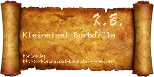 Kleineisel Borbála névjegykártya